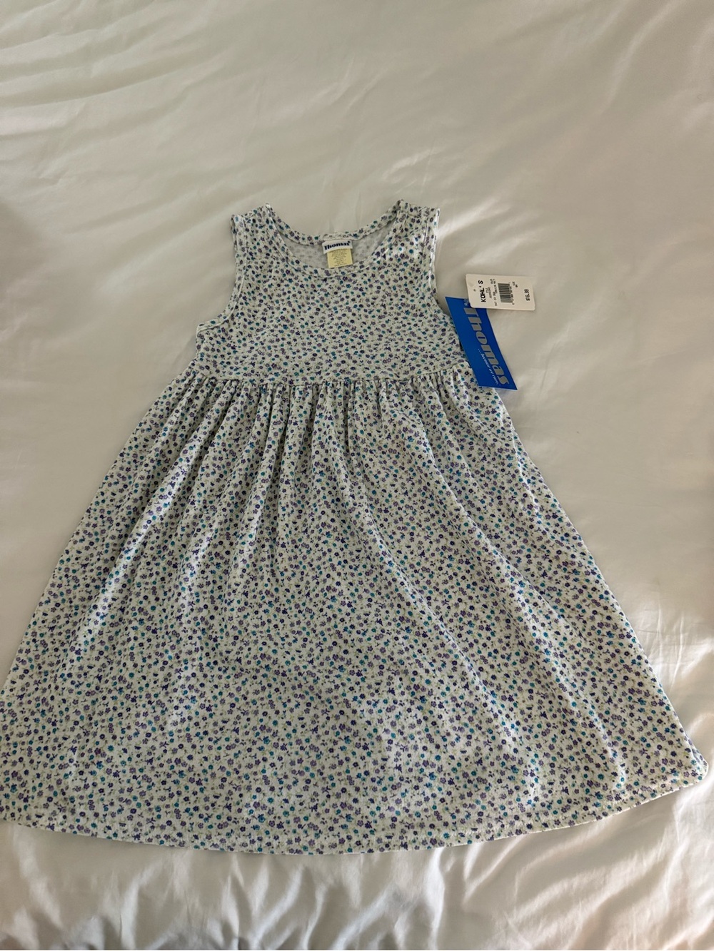 NWT Vintage Thomas Made in USA Girls Size 6X Floral Ribbed Tank Sundress